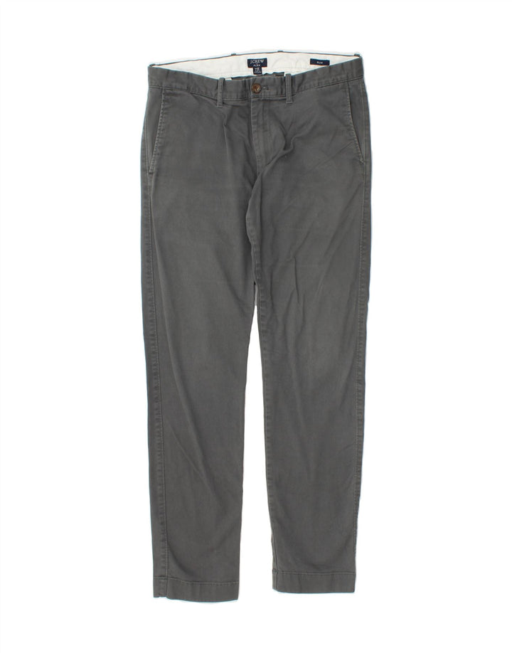 J. CREW Mens Flex Slim Chino Trousers W30 L32 Grey Cotton Vintage J. Crew and Second-Hand J. Crew from Messina Hembry 