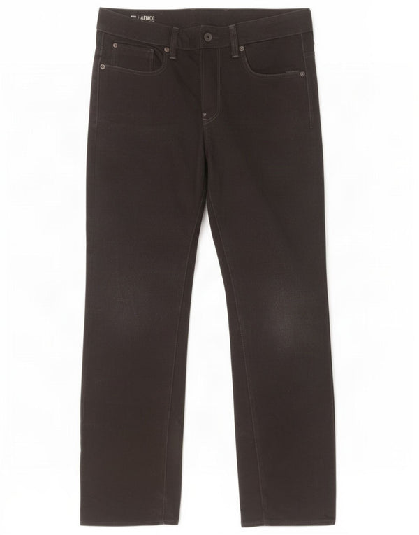 G-Star Mens Attacc Straight Jeans W32 L32 Algodão Preto