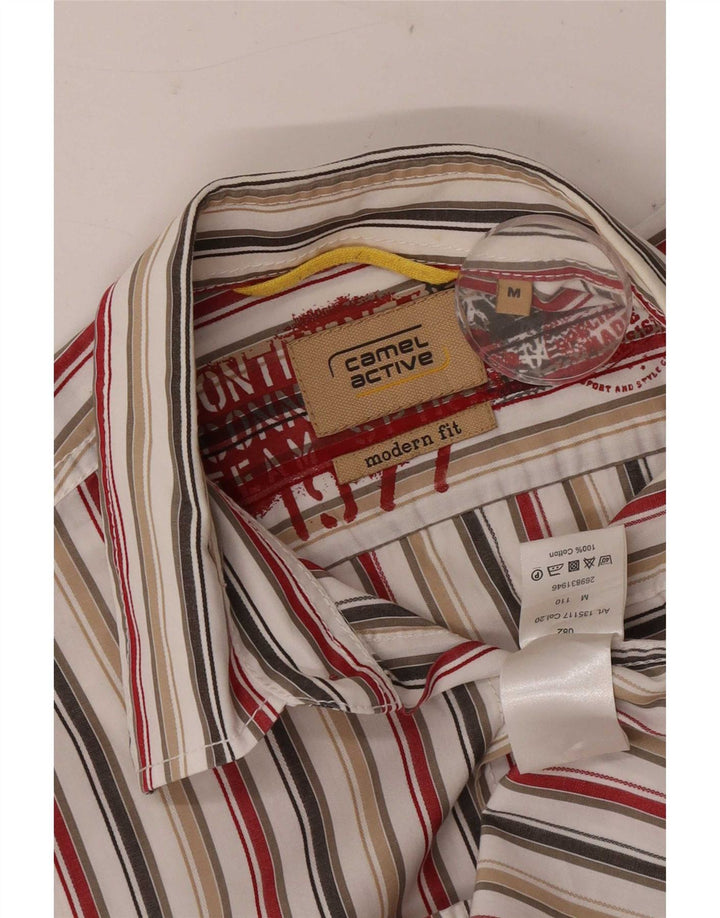 Camisa masculina de manga curta Camel Active listrada multicolorida média