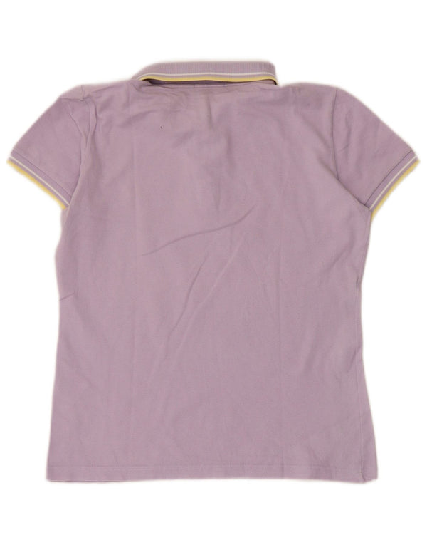 Camisa polo feminina Fred Perry UK 12 algodão listrado roxo médio