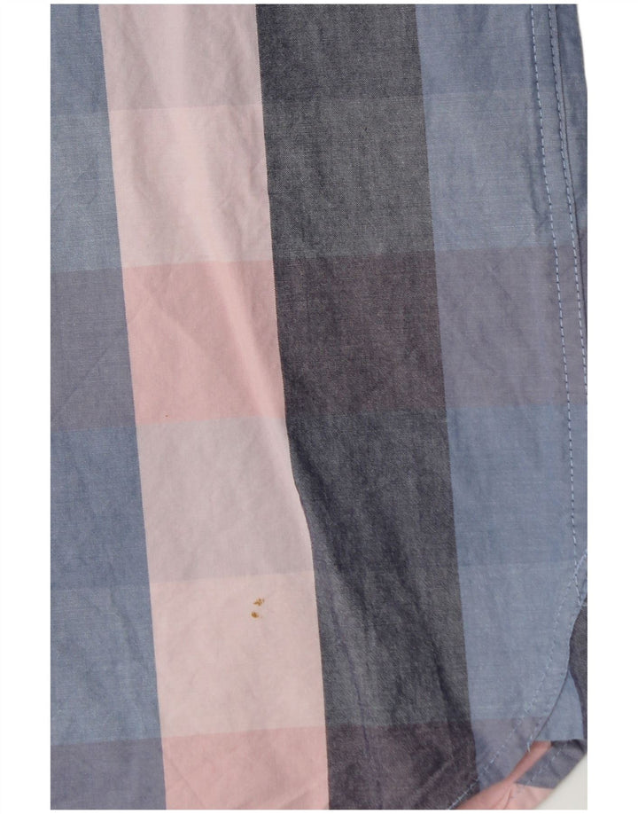 Camisa masculina de manga curta Lyle & Scott grande algodão xadrez multicolorido