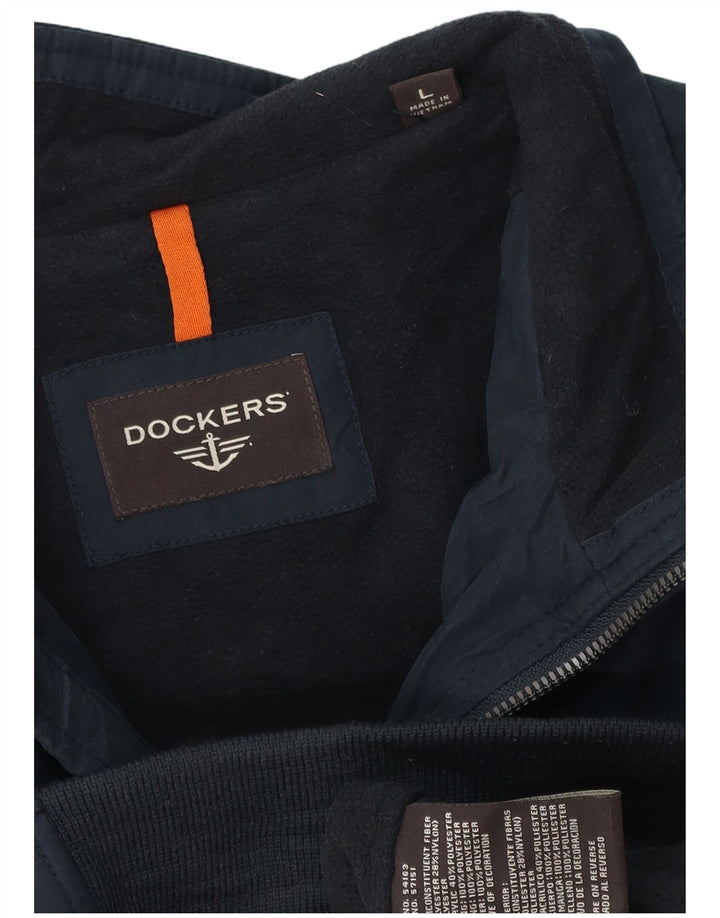 Jaqueta bomber masculina DOCKERS UK 40 grande poliéster azul marinho