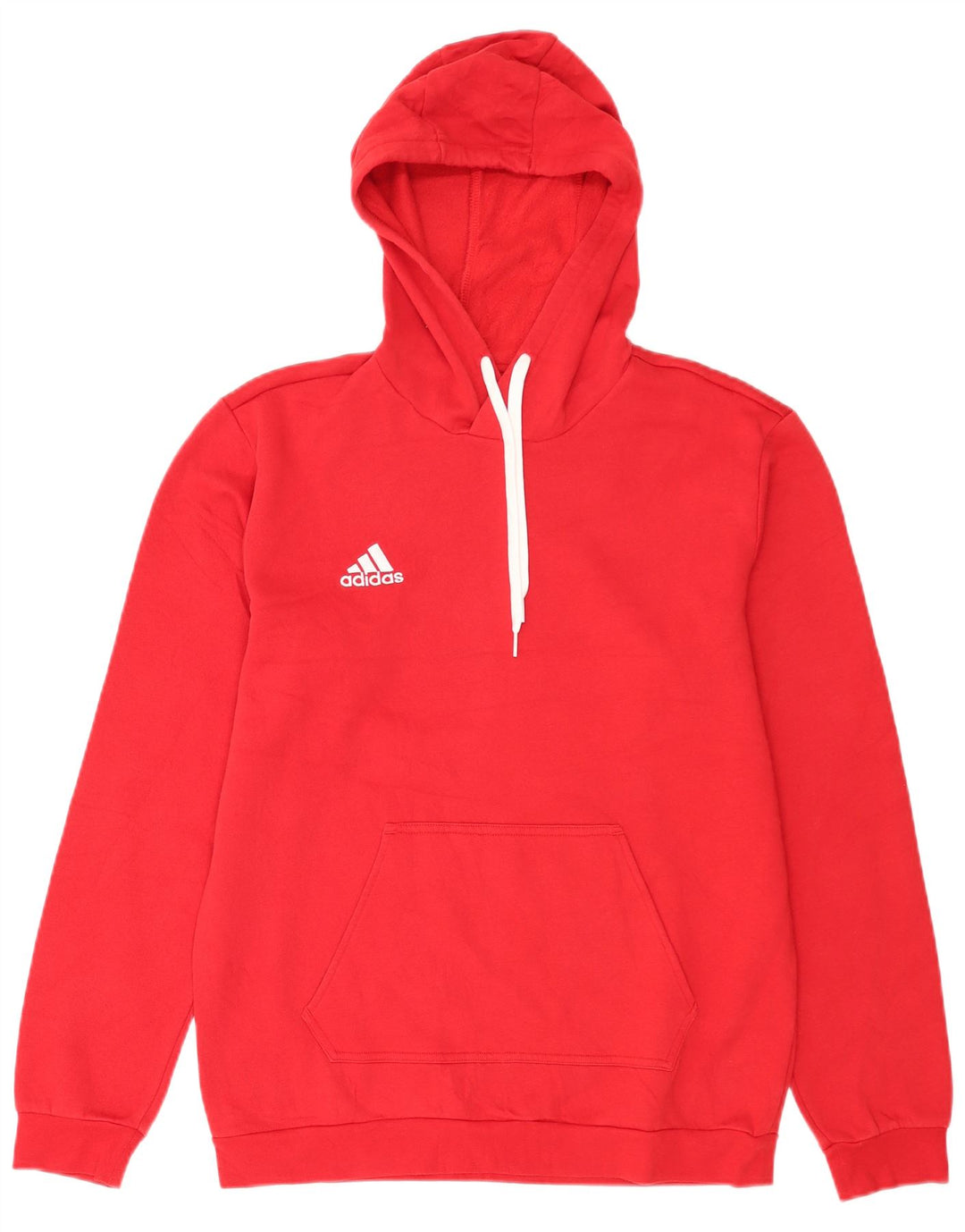 Adidas Mens Hoodie Jumper Médio Algodão Vermelho