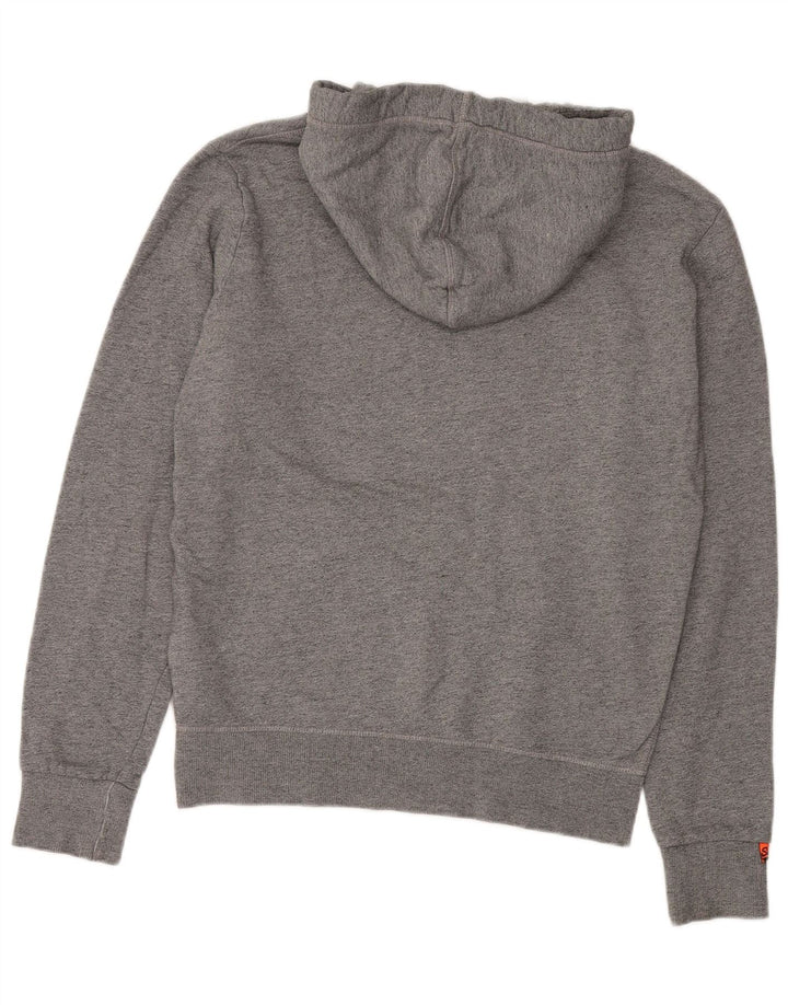 Suéter masculino Superdry com capuz cinza médio algodão manchado