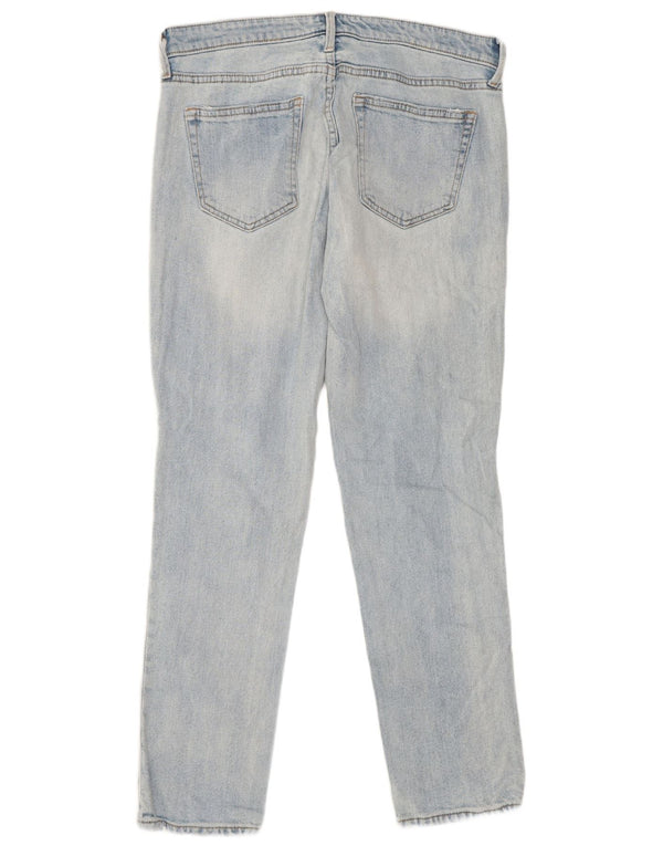 Jeans feminino Gap Girlfriend Distressed Slim W28 L27 Azul Algodão