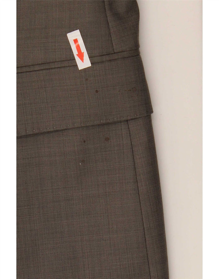 Jaqueta blazer masculina Hugo Boss Super 120's com 2 botões Reino Unido 38 lã cinza médio