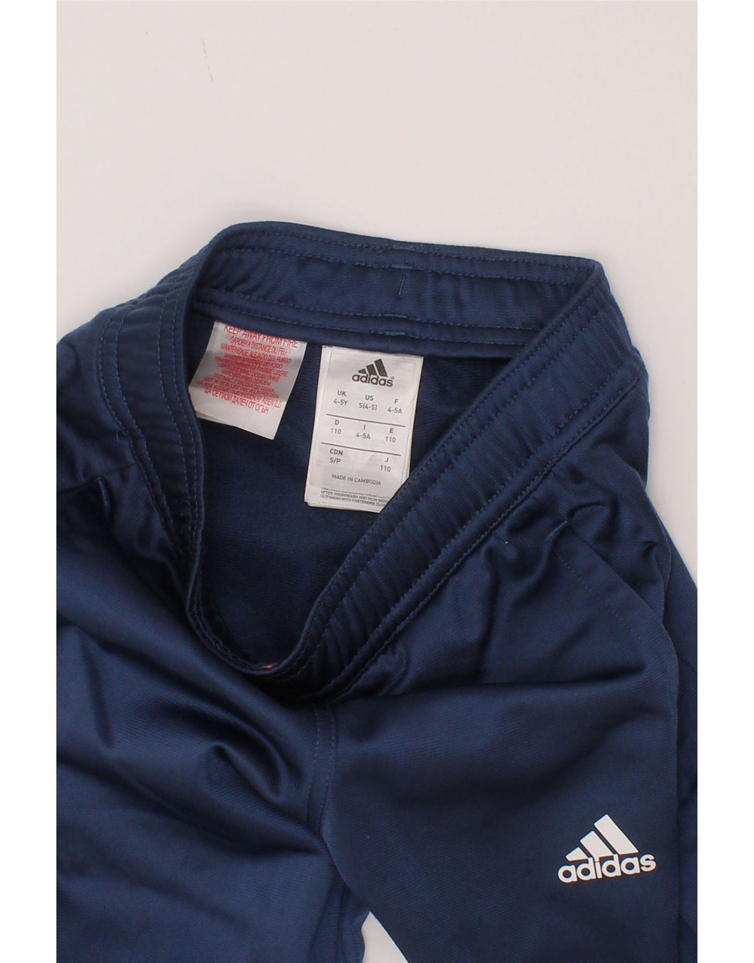 Adidas meninos calças de treino joggers 4-5 anos azul marinho poliéster