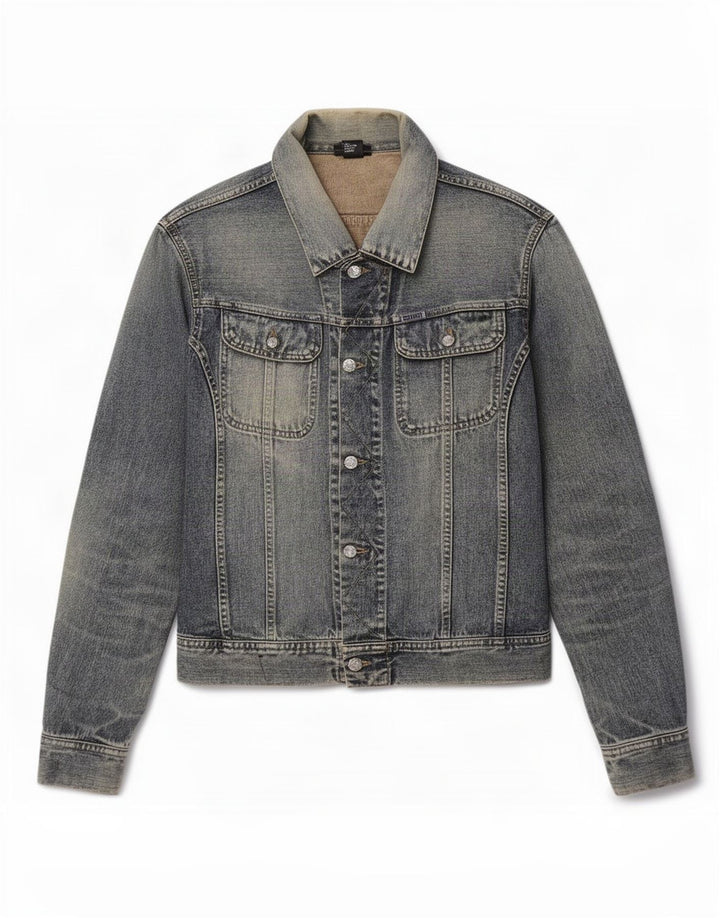 Jaqueta jeans masculina Diesel UK 38 algodão azul médio
