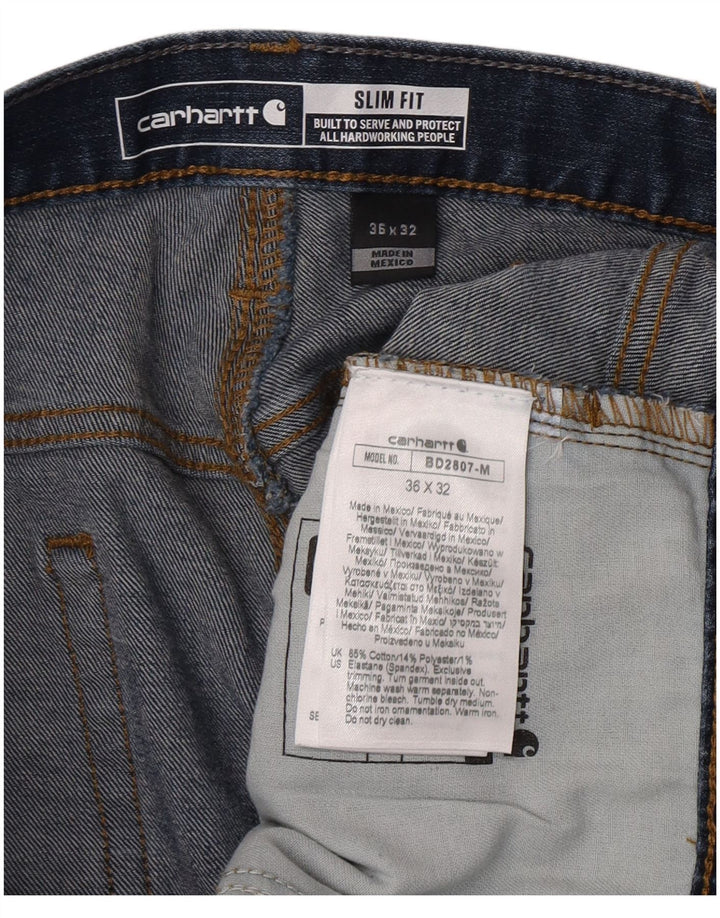 Carhartt Masculino Slim Jeans W36 L32 Azul Algodão