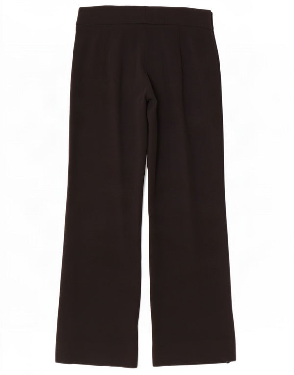 Calça casual feminina Max Mara com perna larga Reino Unido 14 grande W30 L30 acetato preto
