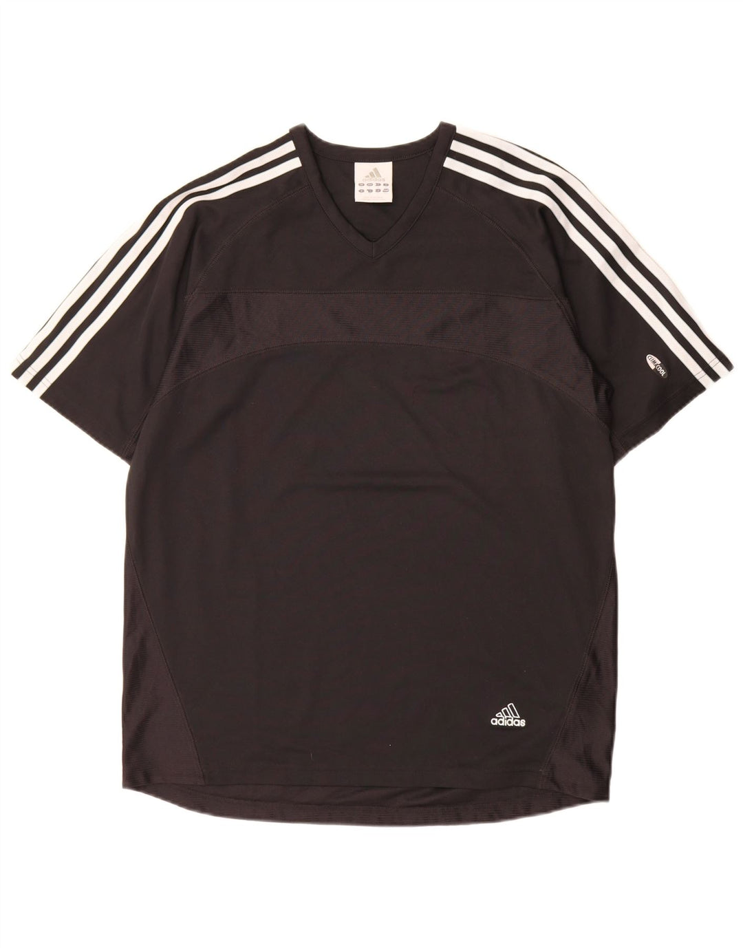 Adidas Masculino Climacool Camiseta Top Médio Preto Colorblock Poliéster