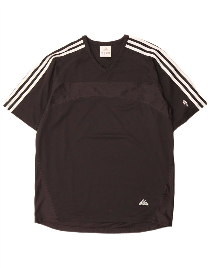 Adidas Masculino Climacool Camiseta Top Médio Preto Colorblock Poliéster