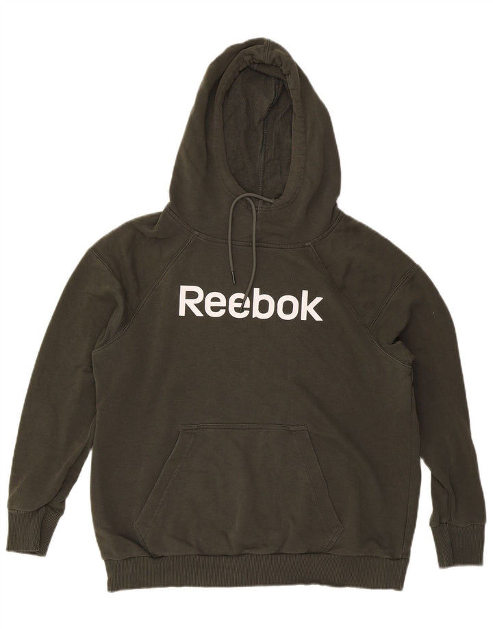 Suéter com capuz gráfico masculino REEBOK verde médio
