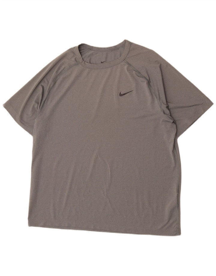 Camiseta Nike Masculina Dri Fit Top Grande Cinza Poliéster