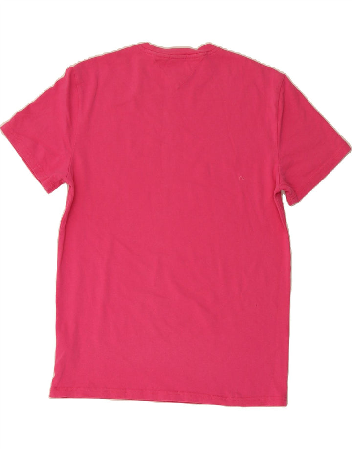 TOMMY HILFIGER Mens Regular Fit Graphic T-Shirt Top Large Pink Cotton Vintage Tommy Hilfiger and Second-Hand Tommy Hilfiger from Messina Hembry 