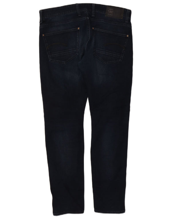 G-Star Mens Revend Skinny Jeans W34 L30 Azul Marinho Algodão