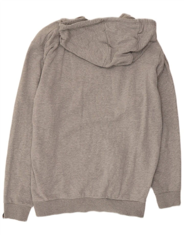 ELLESSE Suéter masculino com capuz gráfico cinza médio algodão colorblock