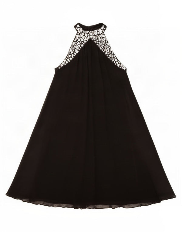 Vestido frente única feminino Lipsy UK 8 pequeno poliéster preto
