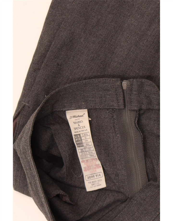 Saia evasê feminina Marks & Spencer 11-12 anos W23 poliéster cinza