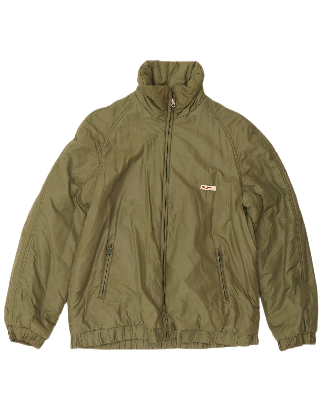 Jaqueta masculina reversível Silvy UK 38 algodão geométrico verde médio