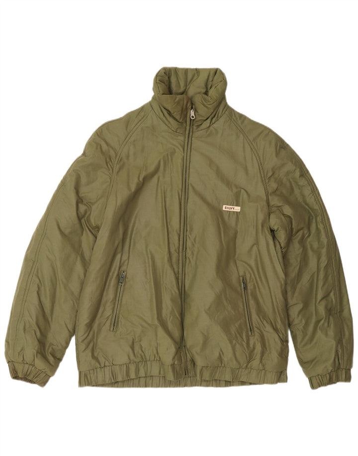 Jaqueta masculina reversível Silvy UK 38 algodão geométrico verde médio