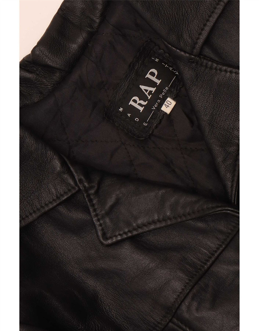 Jaqueta blazer feminina vintage de couro com 4 botões IT 40 couro preto pequeno