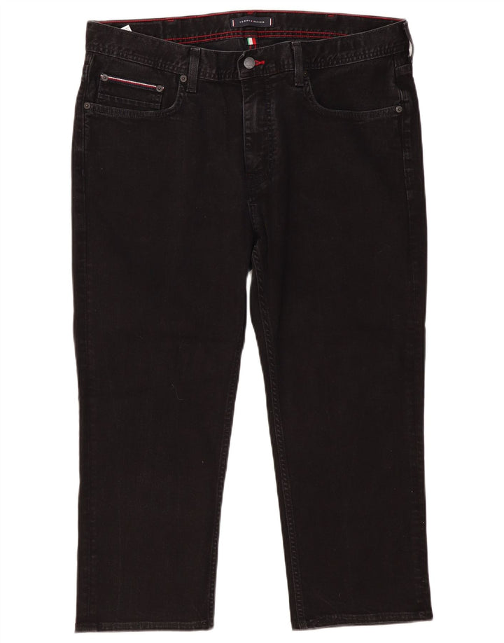 TOMMY HILFIGER Masculino Denton Straight Jeans W38 L23 Algodão Preto