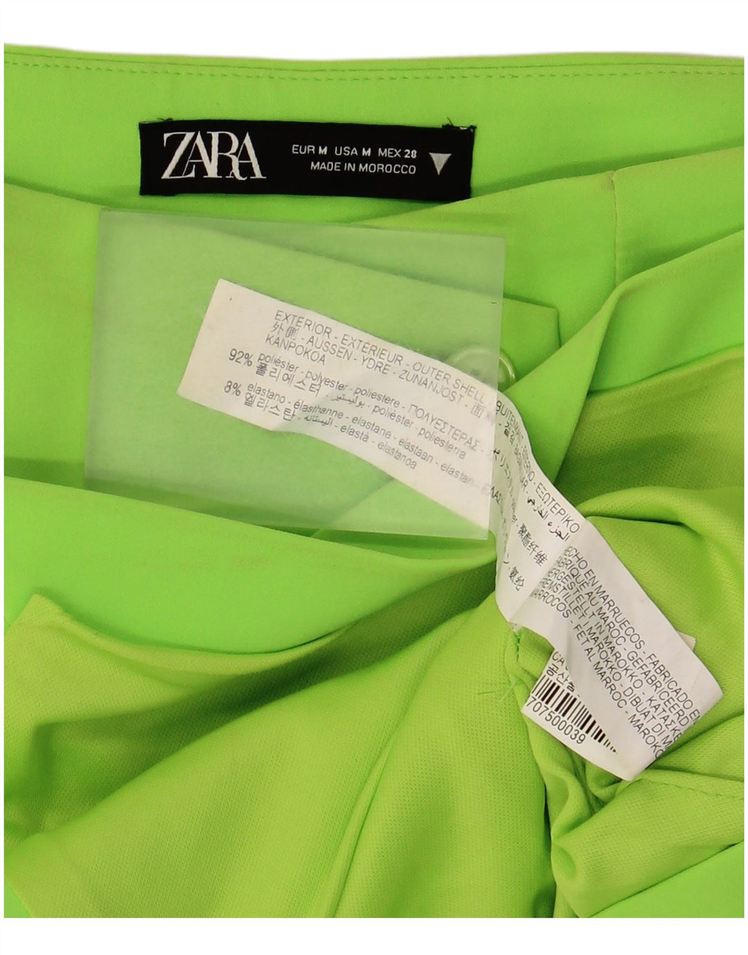 Saia assimétrica feminina Zara médio W28 poliéster verde