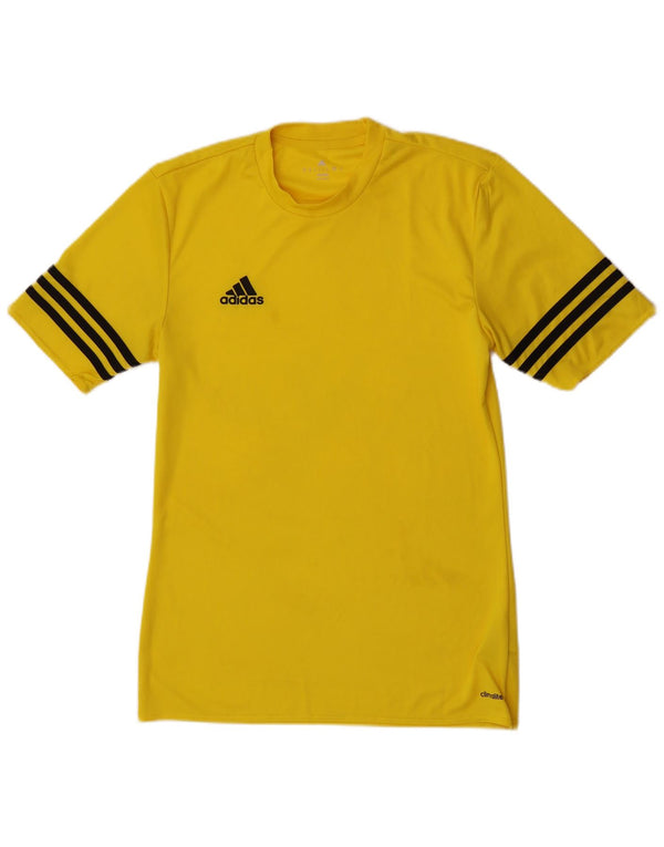 Adidas Mens Climalite Camiseta Top Pequeno Poliéster Amarelo