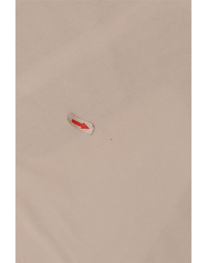 Fila Camiseta masculina gráfica top pequeno algodão listrado branco