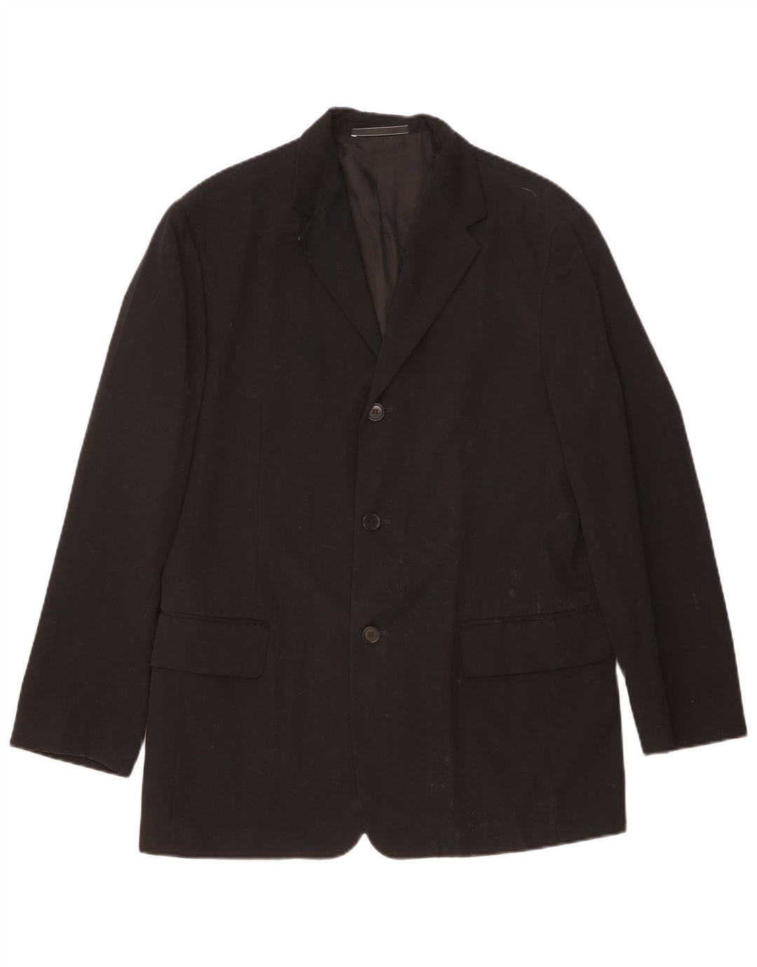 Jaqueta Blazer Masculina Calvin Klein com 3 Botões UK 40 Lã Preta Grande