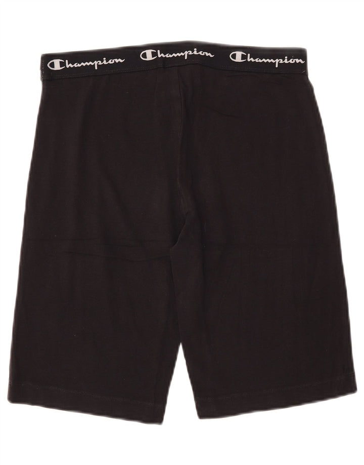 Shorts esportivos gráficos femininos CHAMPION UK 12 algodão preto médio