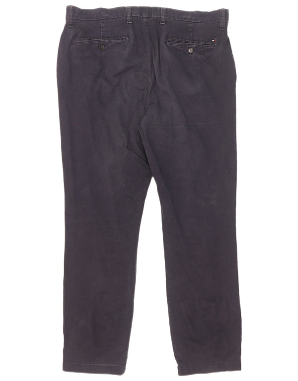 Tommy Hilfiger Mens Slim Fit Chino Calças W36 L32 Azul Marinho Algodão