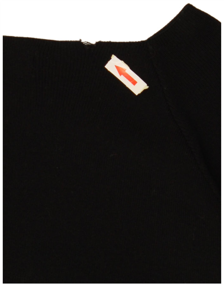 Top feminino ZARA com manga 3/4 e ombro de fora Reino Unido 10 pequeno preto