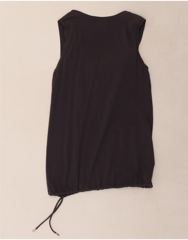Blusa feminina sem mangas Trussardi Top UK 10 pequeno cinza