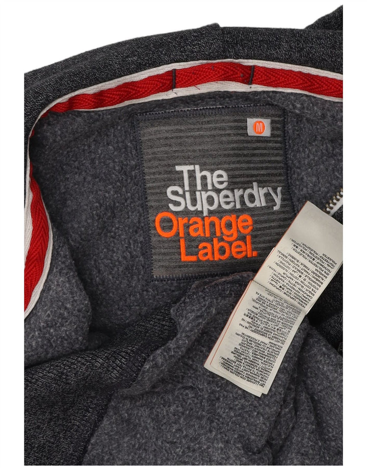 Suéter masculino Superdry com capuz e zíper, algodão manchado cinza médio