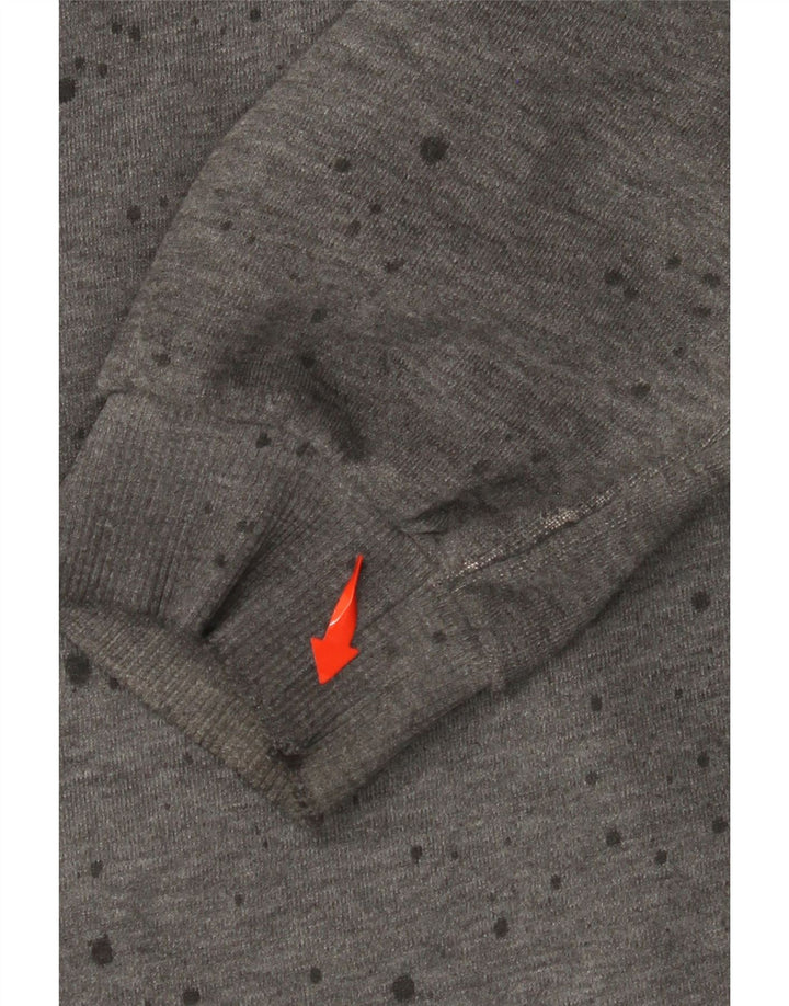 SUPERDRY moletom com capuz gráfico masculino XL algodão manchado cinza