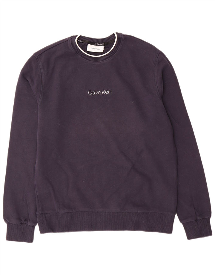 Calvin Klein moletom masculino jumper médio azul marinho algodão