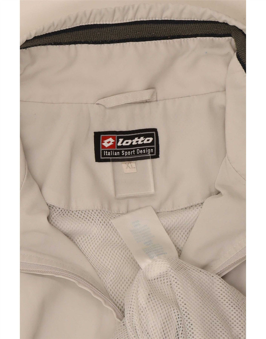 Lotto Mens Treino Top Jaqueta XL Poliéster Listrado Branco