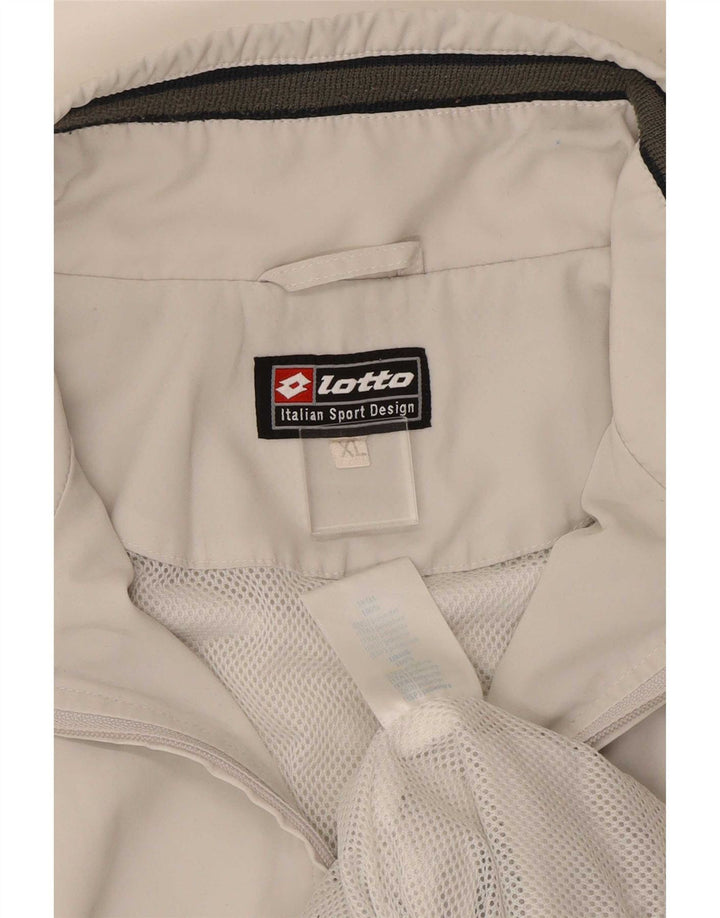Lotto Mens Treino Top Jaqueta XL Poliéster Listrado Branco