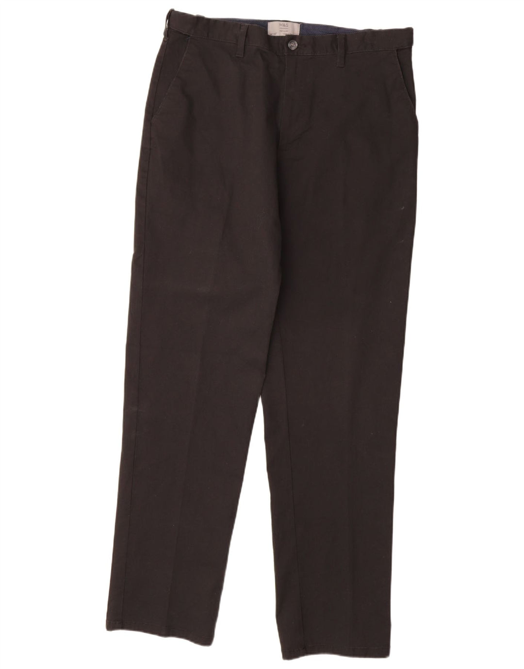Calça chino masculina MARKS & SPENCER regular fit W36 L33 algodão preto