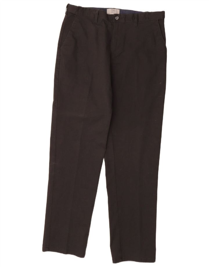 Calça chino masculina MARKS & SPENCER regular fit W36 L33 algodão preto