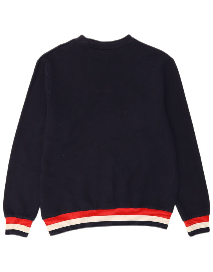 FILA Suéter gráfico masculino pequeno algodão azul marinho