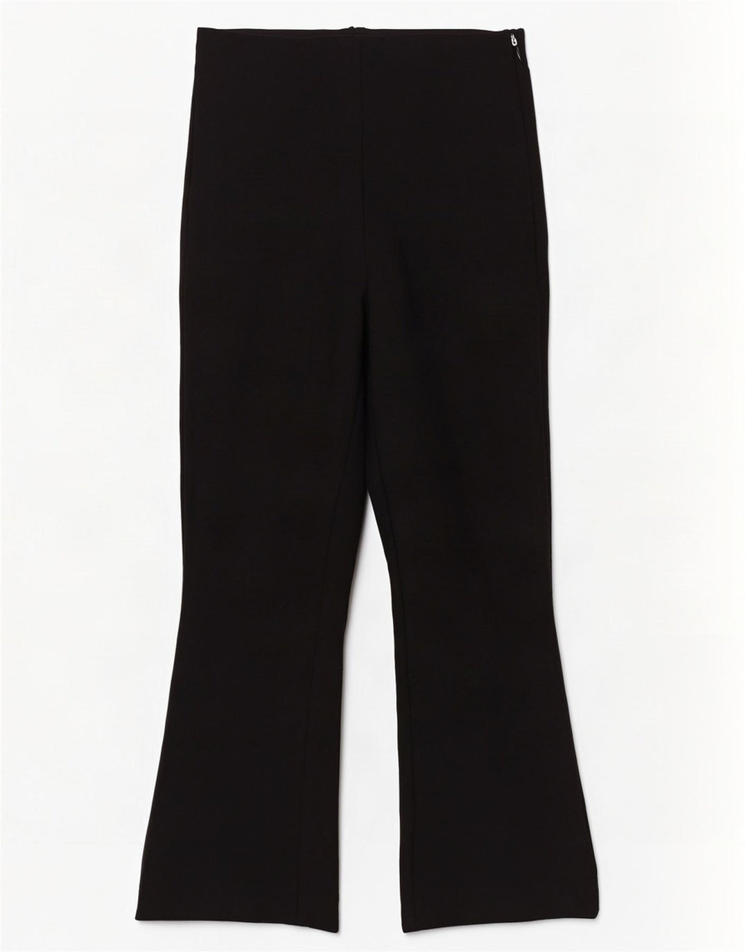 Calça feminina Zara Bootcut cortada pequena W26 L26 preta viscose