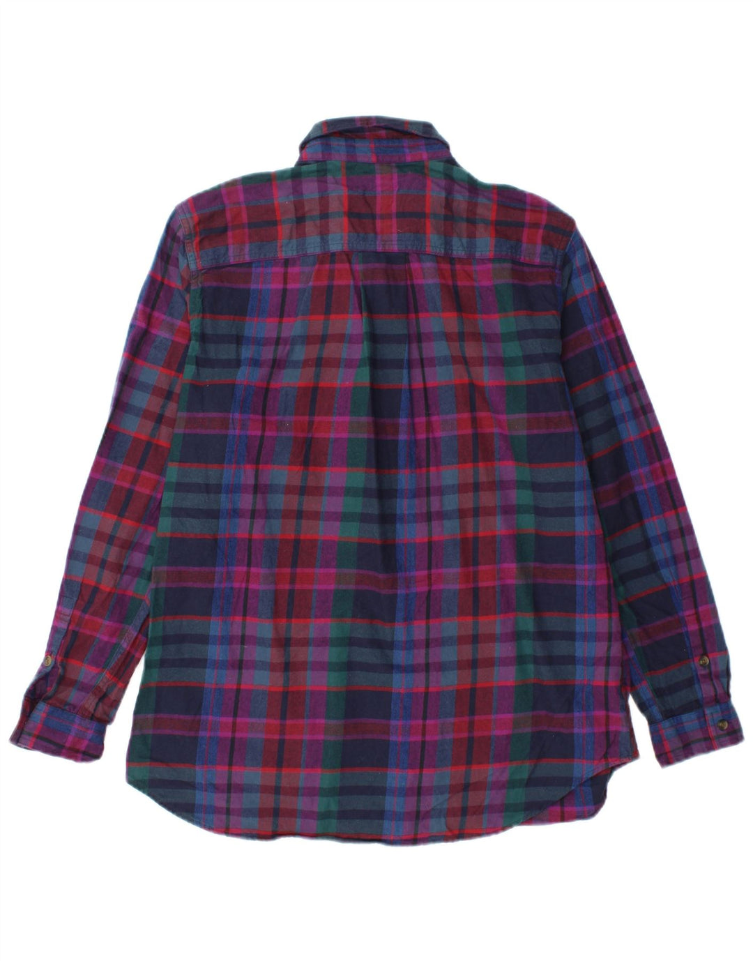 Camisa feminina de flanela EDDIE BAUER Reino Unido 16 grande algodão xadrez multicolorido