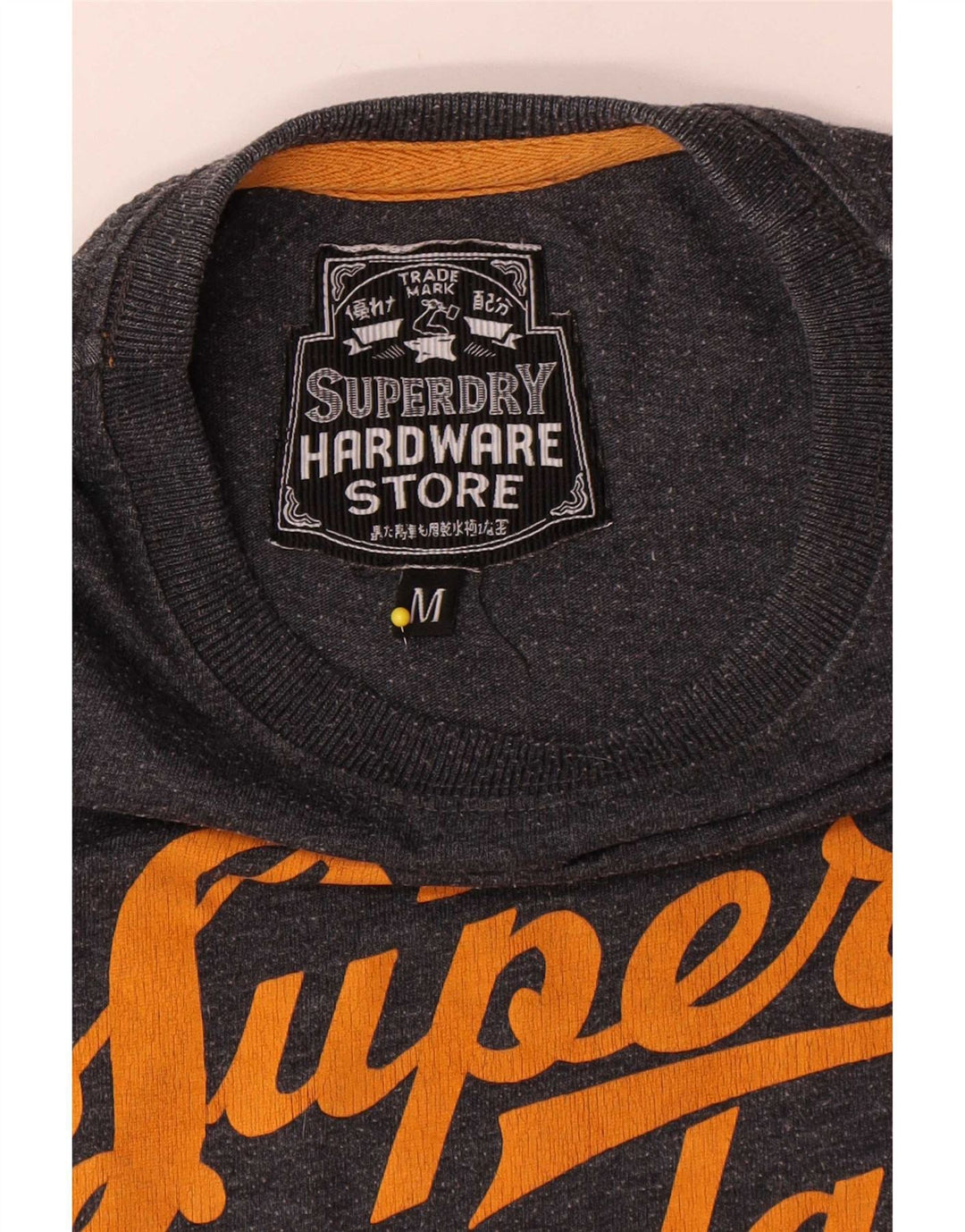 Camiseta gráfica masculina Superdry Top cinza médio algodão