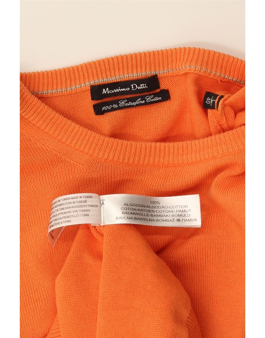 Suéter masculino Massimo Dutti com gola canoa grande algodão laranja