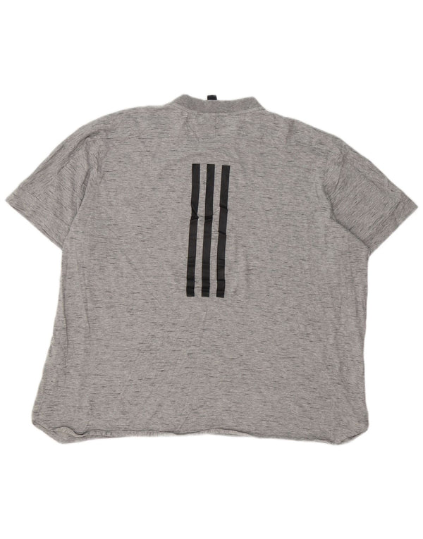 Camiseta masculina Adidas Top 2XL algodão manchado cinza