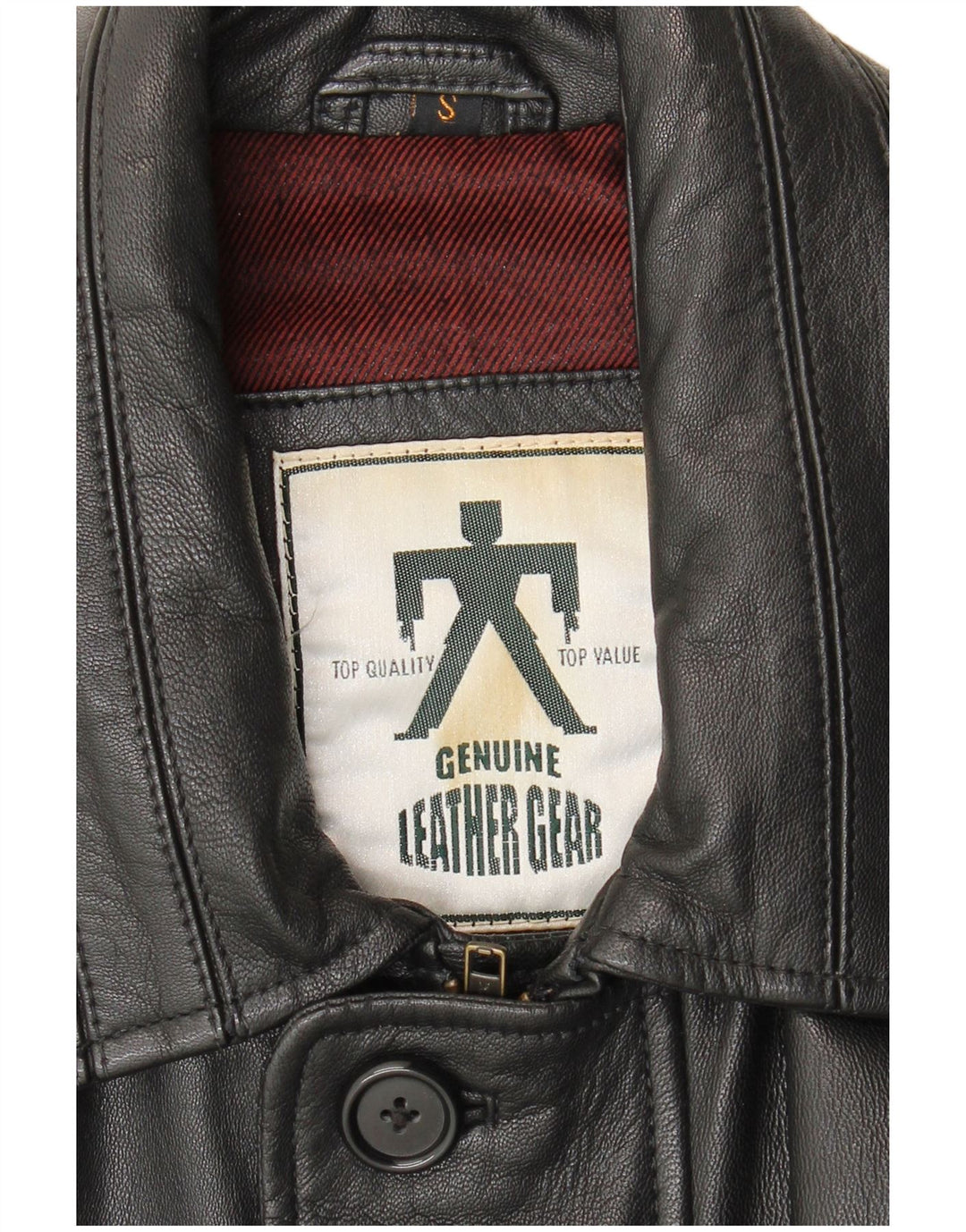 Casaco de couro masculino VINTAGE pequeno couro preto