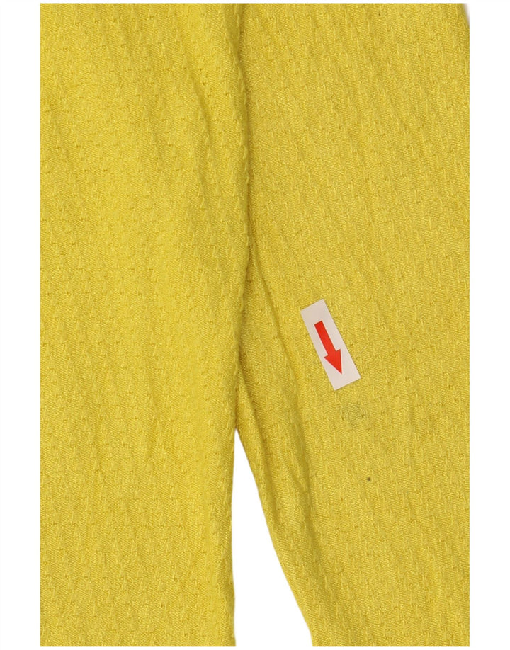 Suéter feminino Zara com gola redonda, Reino Unido 12 Médio Amarelo